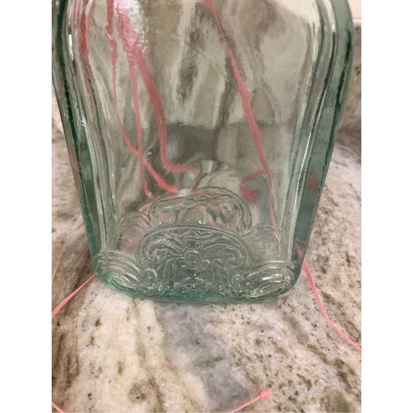 Glass Bottle withPink Ribbon #vintage #bottle collectors - Picture 3 of 4